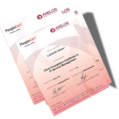 itil foundation certificate axelos peoplecert